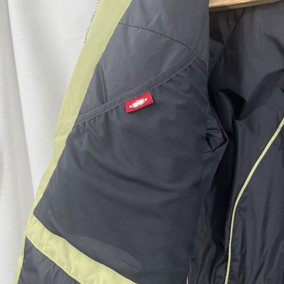 L.L Bean Womens Size L Ski Jacket Insulated Primaloft Hooded Coat Green Black - Picture 7 of 8